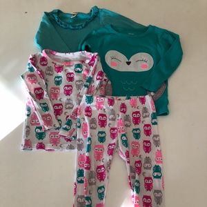 Owl Theme pants and shirts for toddler